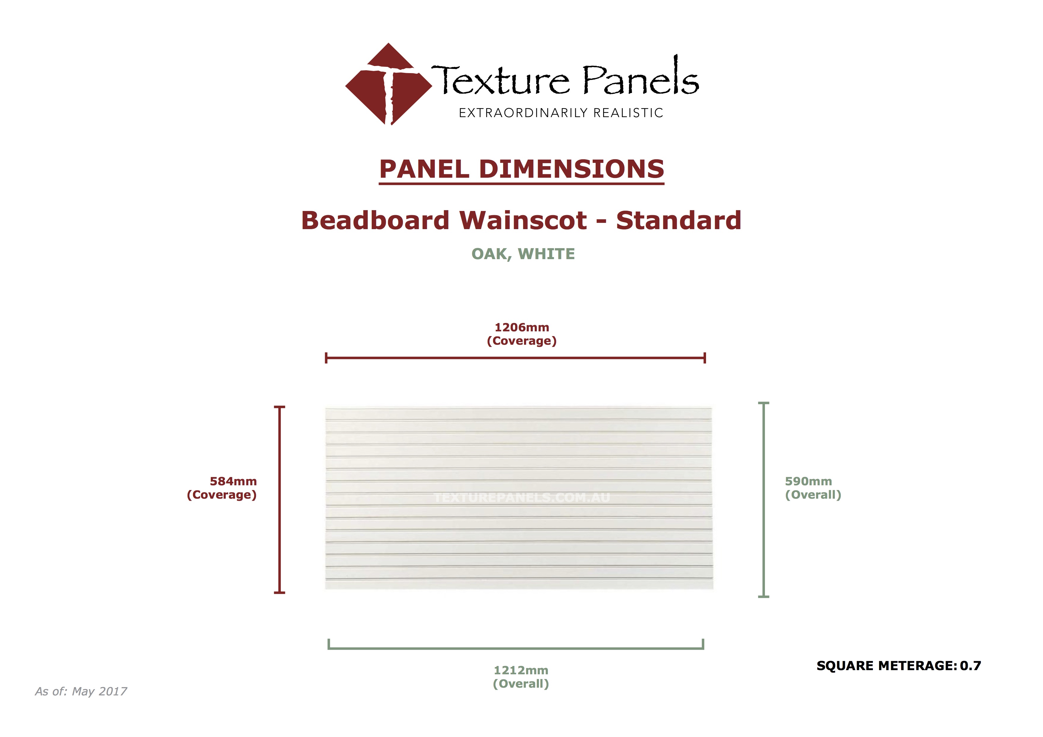 Beadboard Wainscot - Dimensions